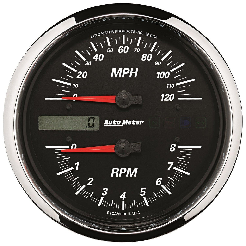 5 in. DIRECT FIT TACHOMETER/SPEEDOMETER COMBO 8K RPM/120 MPH BLACK PRO-CYCLE - greatparts