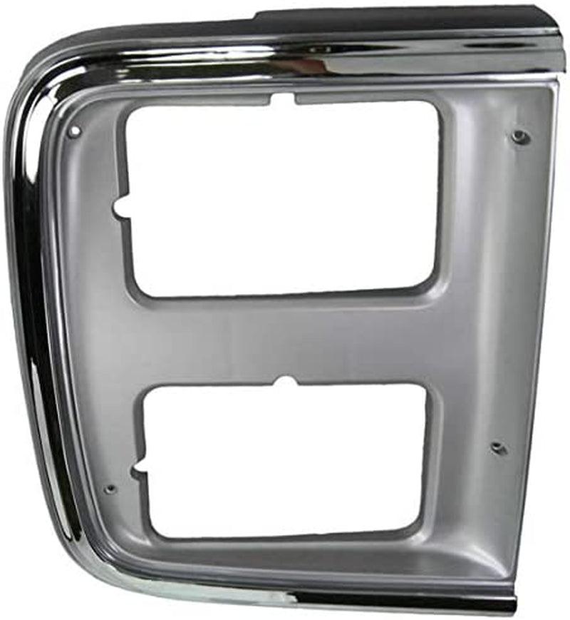 Chrome Headlight Trim Bezel for Dual Headlights Pair Set for 85-91 GMC Chevy Van