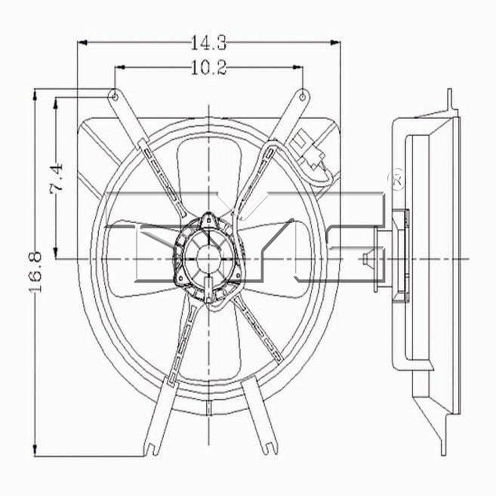 600070 Engine Cooling Fan Assembly for 92-98 Honda Civic