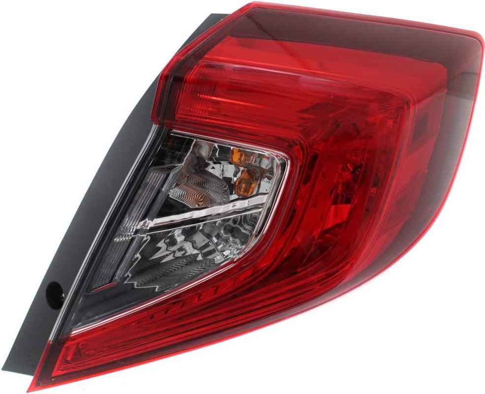 For Honda Civic Tail Light Assembly 2016 2017 2018 Passenger Side LED W/Bulbs CAPA Certified for HO2805110 | 33500-TBA-A01 (Vehicle Trim: Sedan)