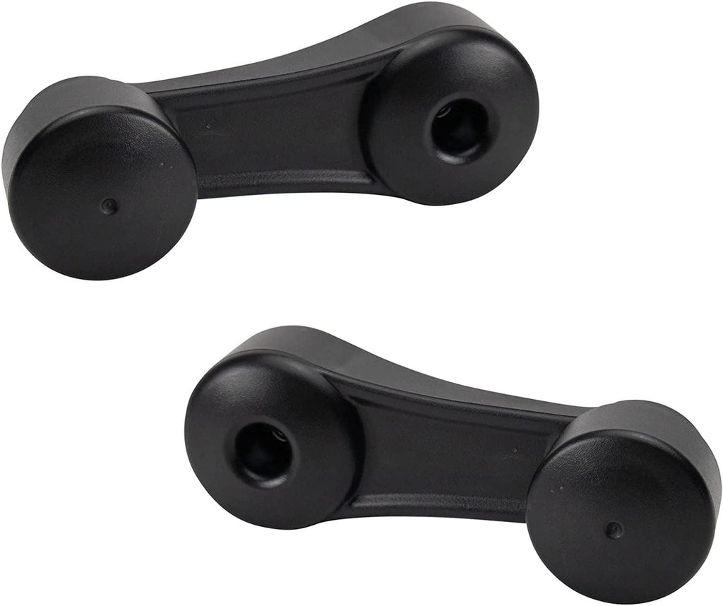 2Pc Front Window Crank Handle Set Black LH & RH for HD Kenworth Truck