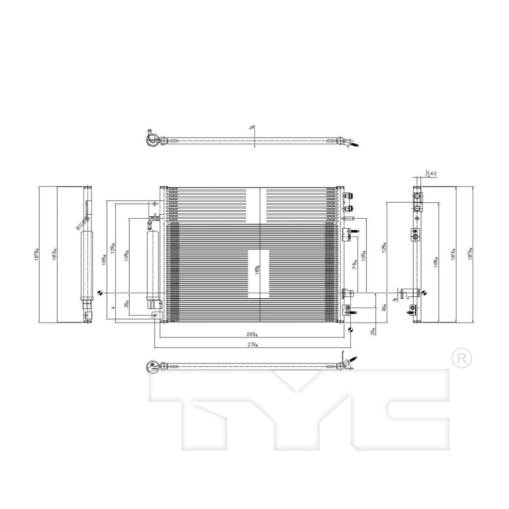 TYC A/C Condenser for 300, Challenger, Charger 3897