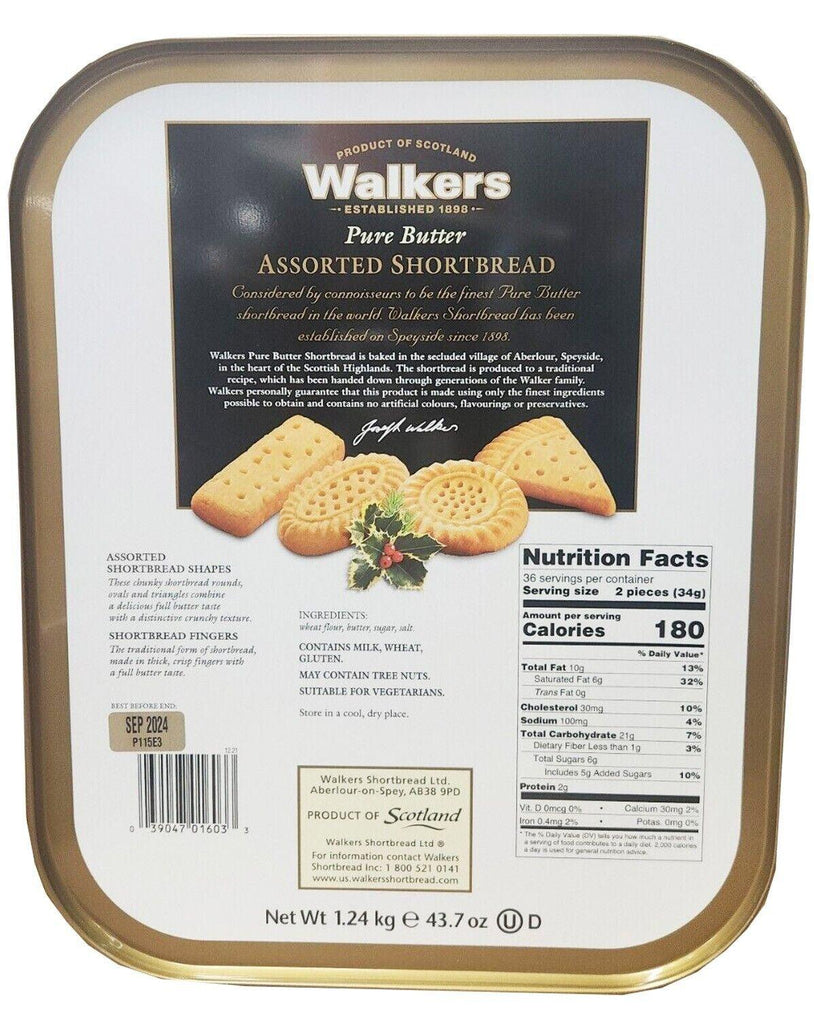 Kirkland Signature Walkers Premium Shortbread Selection Tin 1.24 Kg 43.7 OZ