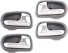 Front and Rear Interior Door Handle Set of 4 Compatible with 1993-1997 Mazda 626 and 1995-2003 Protege Gray Bezel with Chrome Lever Driver and Passenger Side