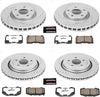 K6529-26 Front and Rear Z26 Carbon Fiber Brake Pads with Drilled & Slotted Brake Rotors Kit