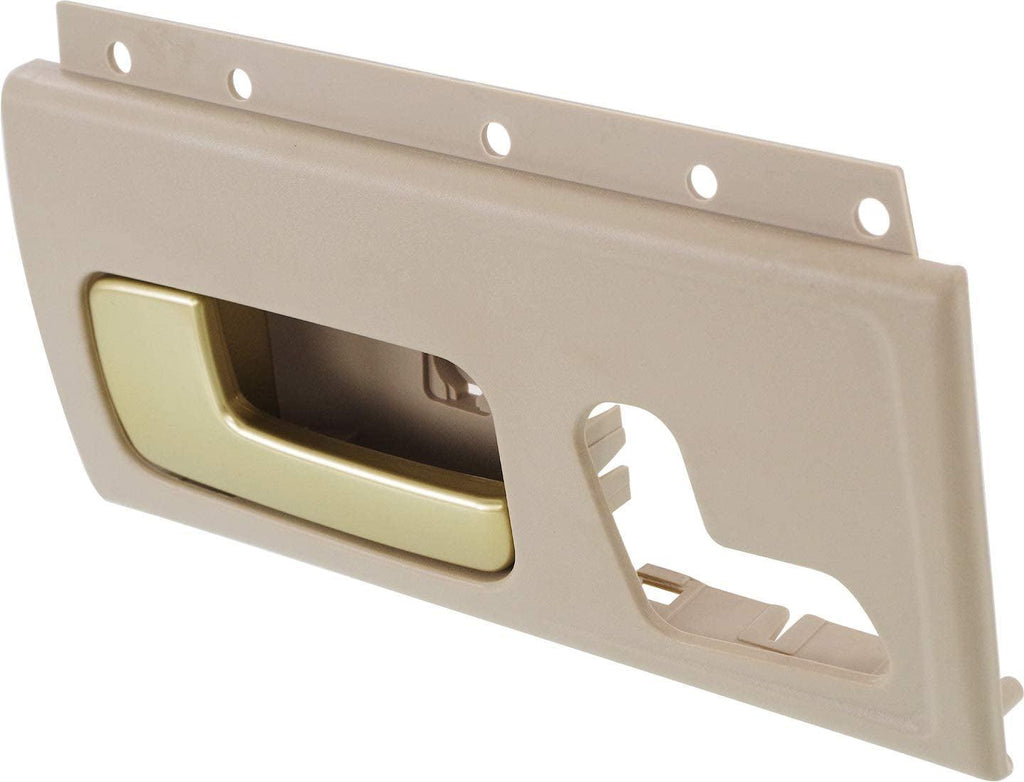 Interior Door Handle Compatible with 2003-2011 Lincoln Town Car Front, Driver Side Beige Bezel with Chrome/Gold Lever