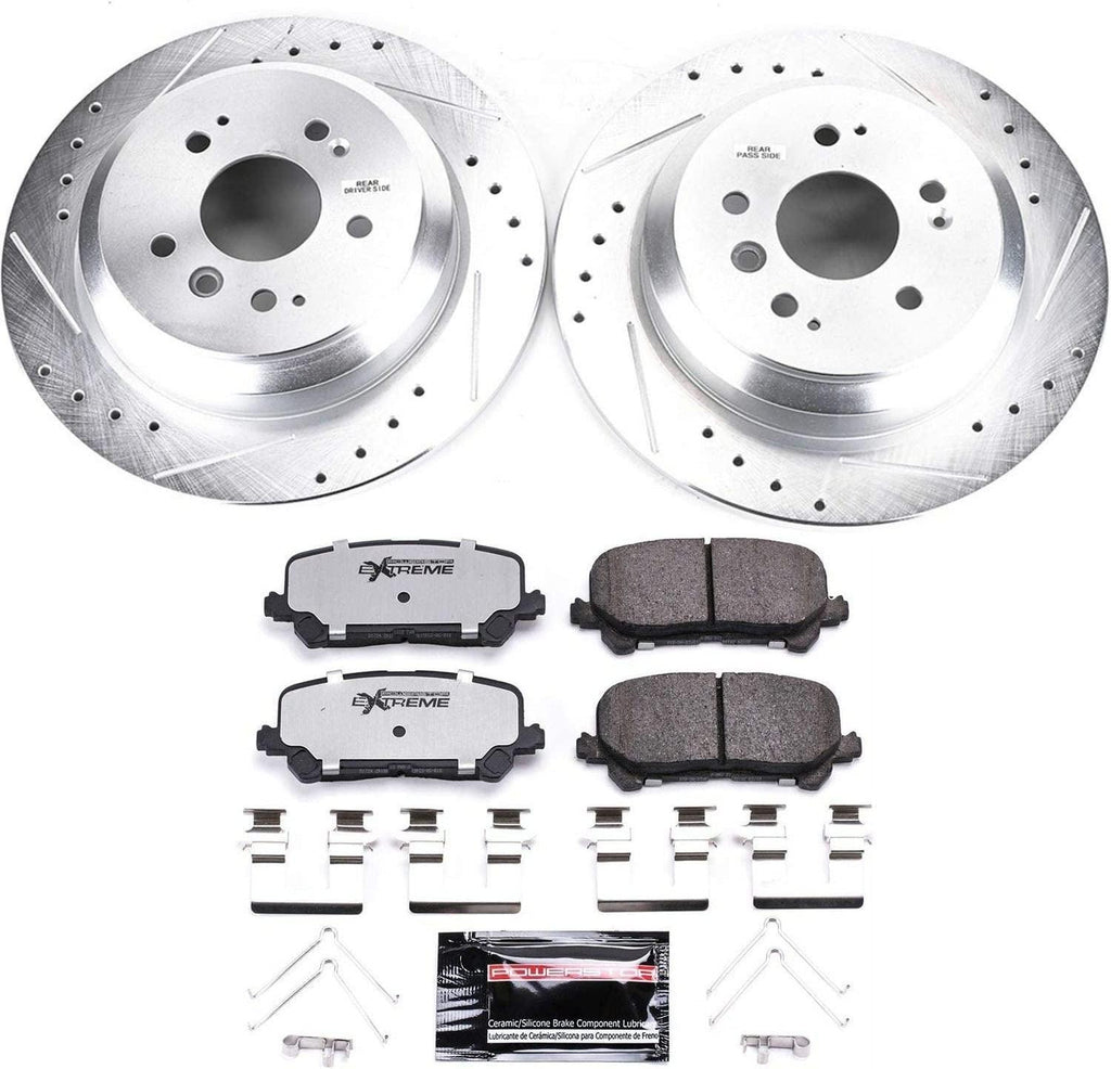 K7727-36 Rear Z36 Truck & Tow Brake Kit, Carbon Fiber Ceramic Brake Pads and Drilled/Slotted Brake Rotors