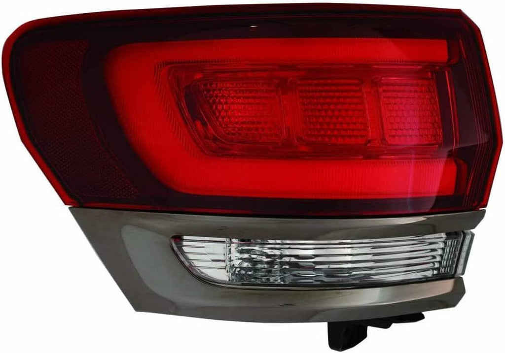 for Jeep Grand-Cherokee Laredo/Limited/Overland/Summit Tail Light Assembly 2014 15 16 17 18 2019 Platinum Trim Silver Driver Side CAPA Replacement for CH2804118 | 68289997AA