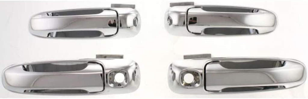 for Dodge Ram 1500 Exterior Door Handle Front and Rear, Driver and Passenger Side Chrome (2002-2009) | Front - with Key Hole; Rear -| Trim:All Submodels