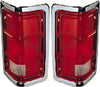 Compatible with Dodge D150/D250/D350/W150/W250/W350/Ramcharger Tail Light Assembly 1981-1987 Driver and Passenger Side Pair/Set | W/ Chrome Trim | CH2808104 + CH2809103 | 4163151 + 55054794