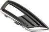 Fog Light Trim Compatible with 2015-2019 Ford Focus Textured Black, W/Chrome Trim, Titanium Model, Hatchback/Sedan Front, Passenger Side