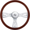 88139 - Steering Wheel - 18" Chrome Flame Steering Wheel with Hub for Peterbilt 1998-2005, Kenworth 2001