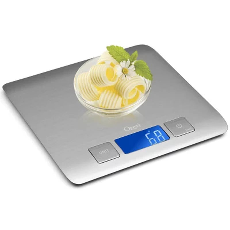 Zenith Digital Kitchen Scale by Ozeri, Refined Stainless Steel with Fingerprint-Resistant Coating