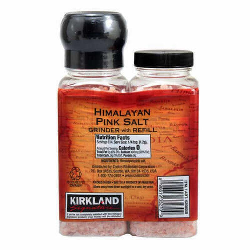 2 Pack Kirkland Signature Himalayan Pink Salt Grinder with Refill 26 OZ Each