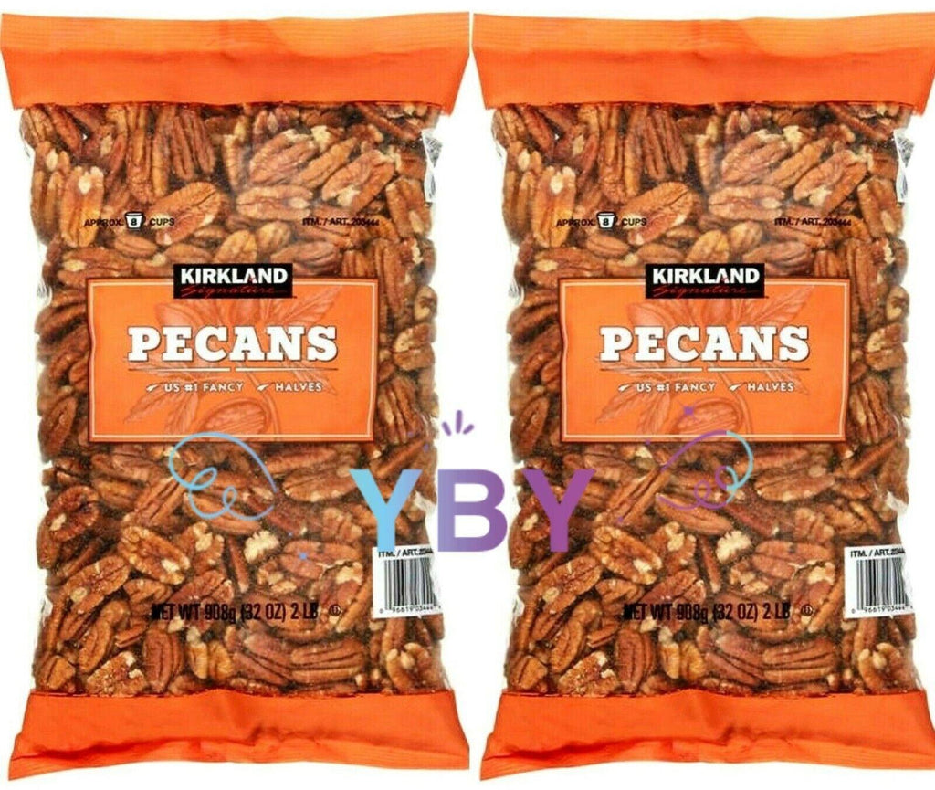 2 Packs Kirkland Signature Pecan Halves 32 Oz Each Pack, Total 4 Lbs