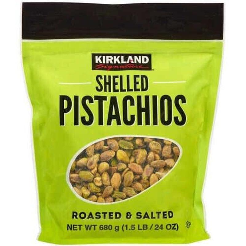 2 Packs Kirkland Signature Shelled Pistachios Roasted & Salted 24 Oz Each Pack