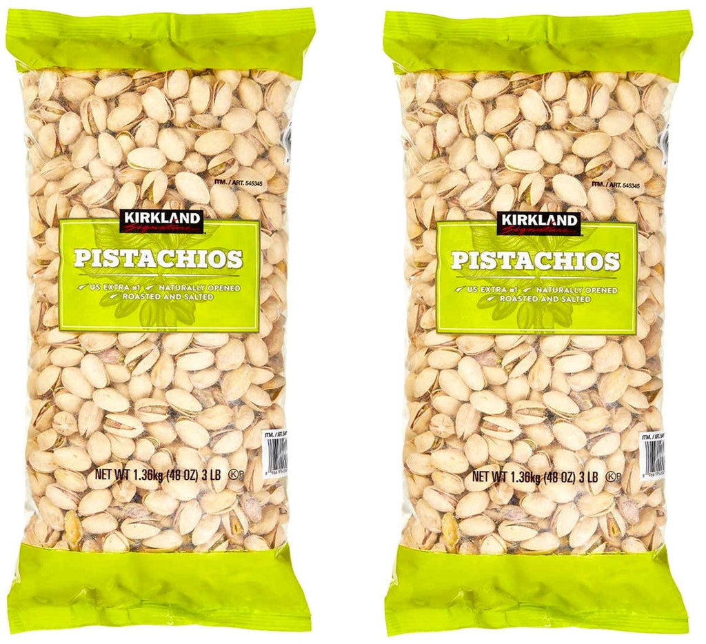 2 X Kirkland Signature In-Shell Pistachios 3 Lbs *48 Oz Roasted & Salted so GOOD