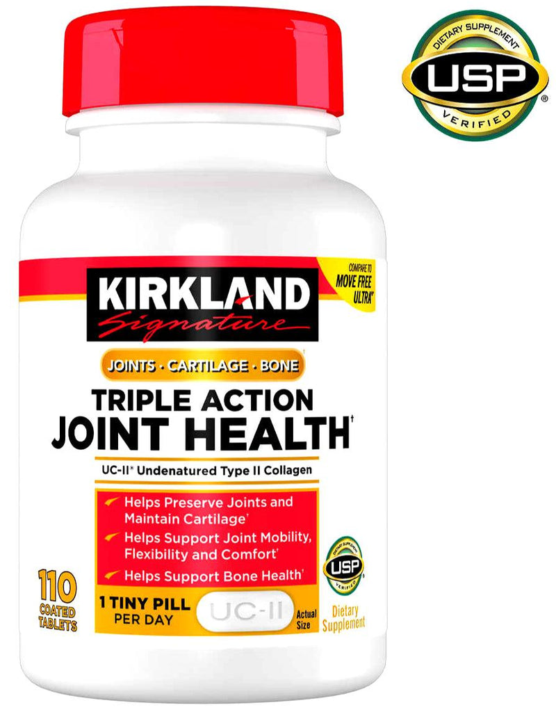 2 X Kirkland Signature Triple Action Joint Health 110 Ct *220 Total W/Collagen