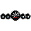 5 PC. GAUGE KIT 3-3/8 in. & 2-1/16 in. ELEC. SPEEDO W/LCD ODO PRESTIGE BLK. DIAMOND - greatparts