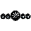 5 PC. GAUGE KIT 3-3/8 in. & 2-1/16 in. ELEC. SPEEDO W/WHEEL ODO PRESTIGE BLK. DIAMOND - greatparts