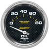 2-5/8 in. OIL PRESSURE 0-80 PSI MARINE CARBON FIBER - greatparts