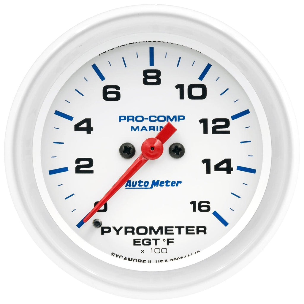 2-5/8 in. PYROMETER 0-1600 Fahrenheit MARINE SILVER WHITE - greatparts