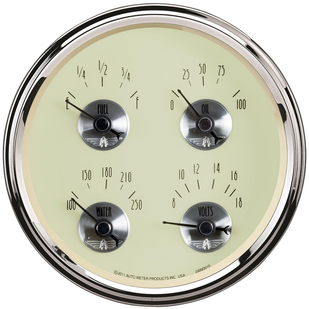 5 in. QUAD GAUGE 100 PSI/100-250 Fahrenheit/8-18V/240-33 O PRESTIGE ANTIQUE IVORY - greatparts