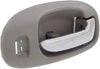 for Chrysler Sebring Interior Door Handle Front, Passenger Side Light Gray Bezel with Chrome Lever (2001-2006) | with Door Lock Hole| Trim:All Submodels