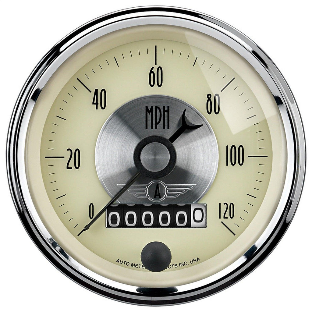 3-3/8 in. SPEEDOMETER 0-120 MPH PRESTIGE ANTIQUE IVORY - greatparts