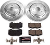 K6533 Rear Z23 Carbon Fiber Brake Pads with Drilled & Slotted Brake Rotors Kit