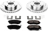 Power Stop K656 Front Z23 Carbon Fiber Brake Pads with Drilled & Slotted Brake Rotors Kit