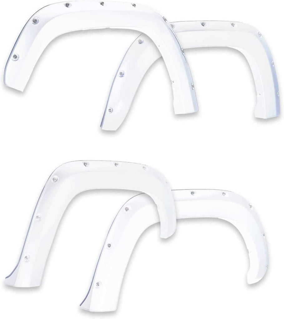 EGR 791574-GAZ Bolt-On Look Fender Flare Set, Factory Summit White Color Match, Compatible with Select Chevrolet Silverado Models