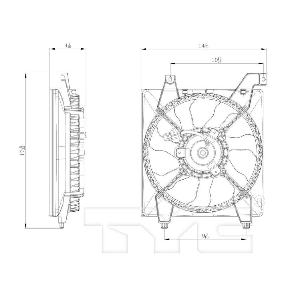 601080 Engine Cooling Fan Assembly Fits 2006 Hyundai Accent