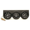 GAUGE CONSOLE OILP/WTMP/AMP 2-5/8 in. 100 PSI/280 Fahrenheit/60A BLK DIAL BLK BZL AG - greatparts