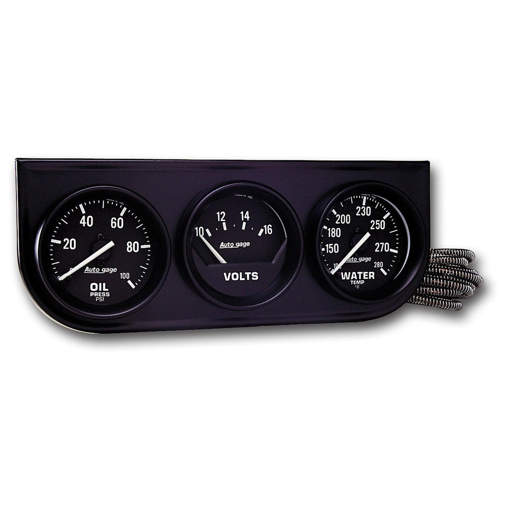 GAUGE CONSOLE OILP/WTMP/VOLT 2-1/16 in. 100 PSI/280 Fahrenheit/18V MECH BLK DIAL BLK BZL AG - greatparts