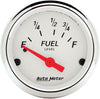 1316 Arctic White Fuel Level Gauge, 2 1/16" - Short Sweep/Electric