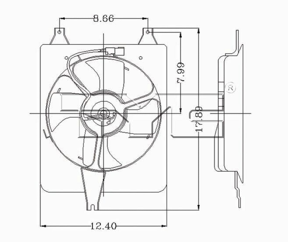 TYC A/C Condenser Fan Assembly for 1998-2002 Accord 610060