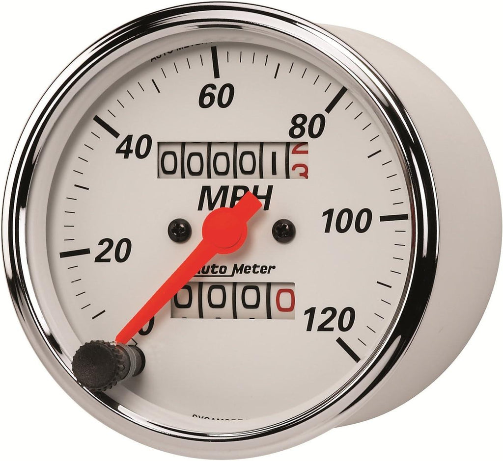 1396 Arctic White Mechanical Speedometer, 3.125 In.