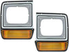 Parking Turn Signals Lights W/ Headlight Bezel Trim Pair Set Compatible with D/W/ Truck GRI00834