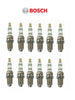 Set of 12 BOSCH Spark Plugs 7403 3 Electrode Copper Resistor for Porsche 911