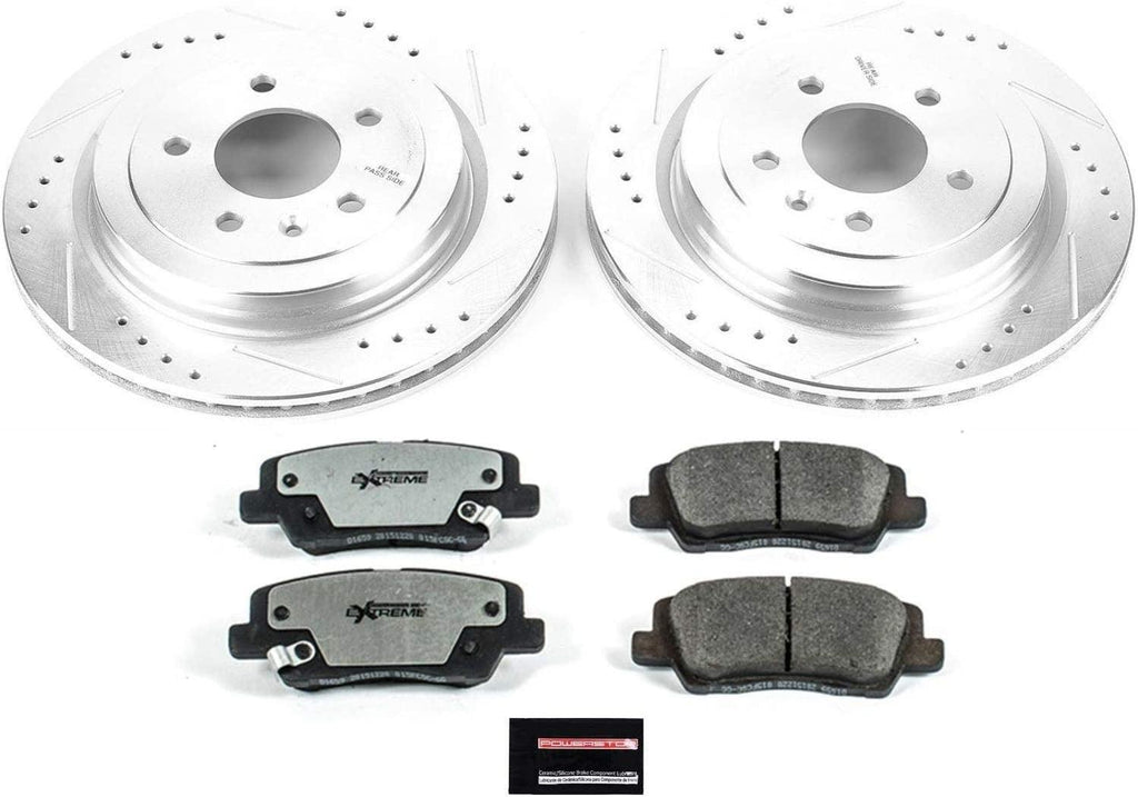 K6385-26 Rear Z26 Carbon Fiber Brake Pads with Drilled & Slotted Brake Rotors Kit