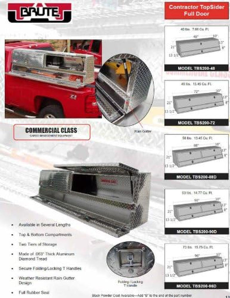 UAA TBS200-96D 96" Commercial Class Contractor Topsider with Doors