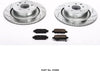 K2986 Rear Z23 Carbon Fiber Brake Pads with Drilled & Slotted Brake Rotors Kit