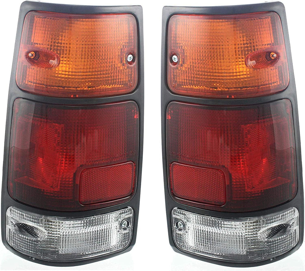 Tail Light Assembly Compatible with 1991-1997 Isuzu Rodeo Black Trim Set of 2 Passenger and Driver Side