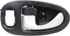 for Saturn Vue Interior Door Handle Front, Driver Side Black Bezel with Silver Lever (2002-2005) | with Door Lock Button| Trim: Base/Red Line