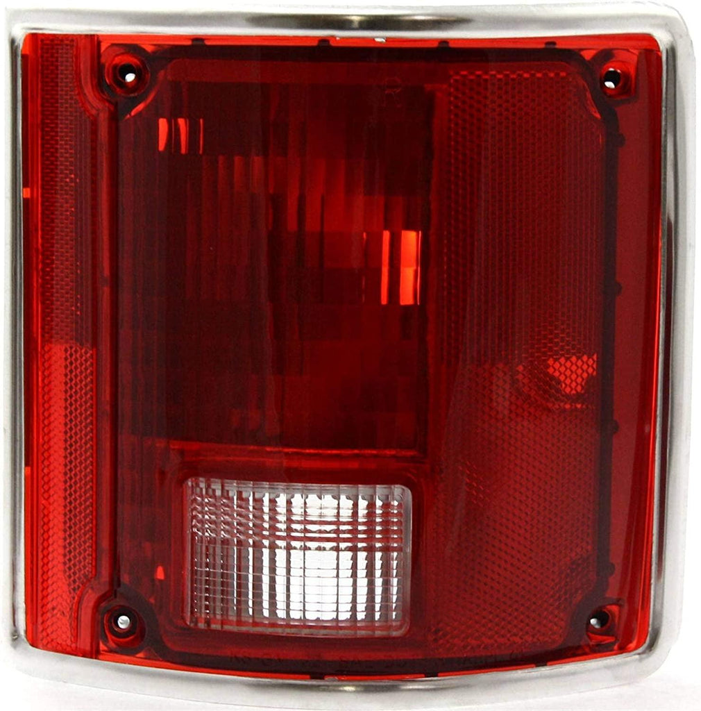 Tail Light for CHEVROLET SUBURBAN 78-91 RH Lens and Housing W/Chrome Trim