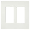 Claro 2 Gang Wall Plate for Decorator/Rocker Switches, Satin, Architectural White (1-Pack)