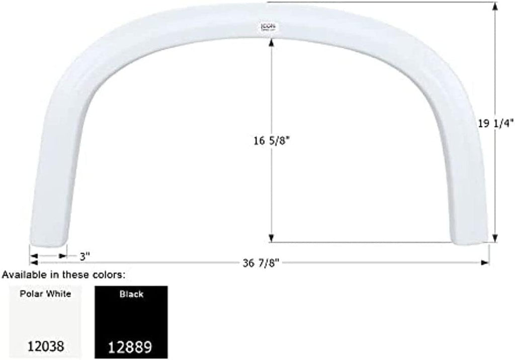 ICON 12038 Single Axle Fender Skirt FS2038 for Four Winds - Polar White