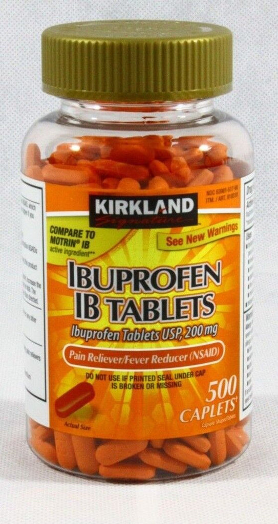 Kirkland Signature™ Ibuprofen 200 Mg IB Tablets 500 Caplets New Free Shipping