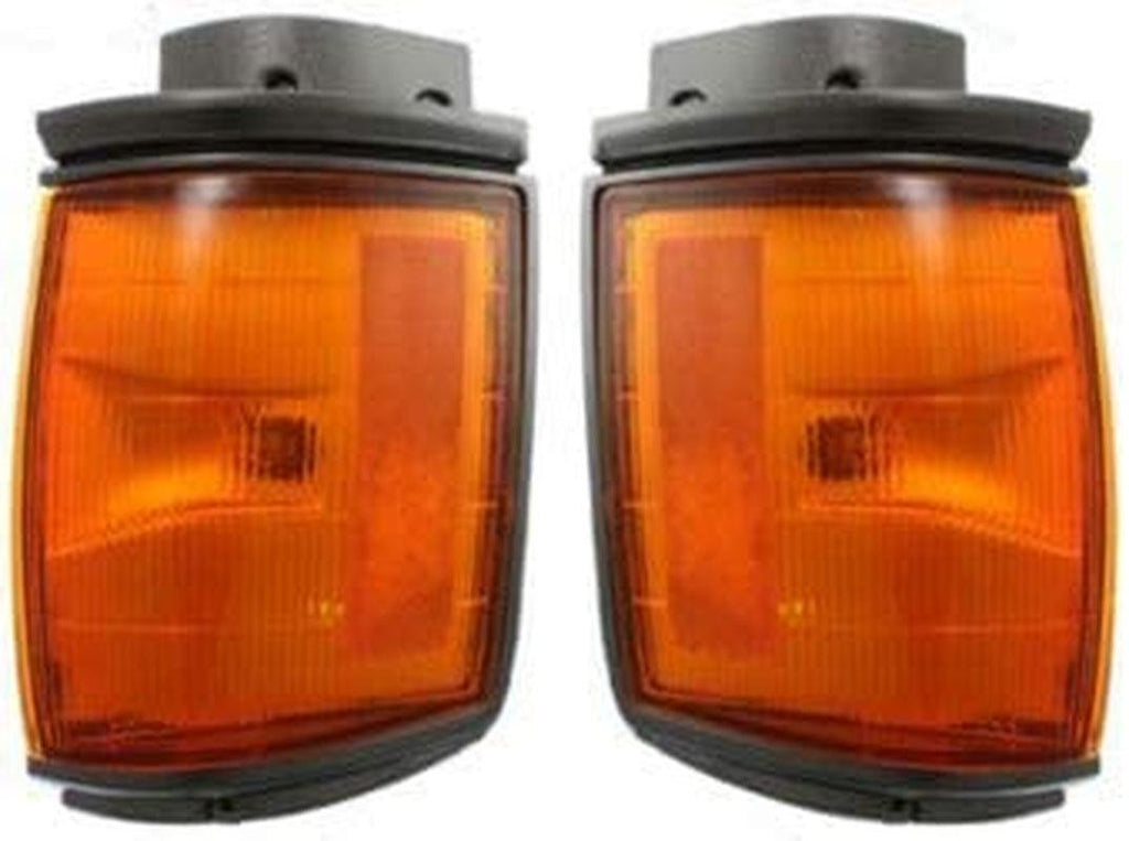 Corner Light Set of 2 Compatible with 1987-1988 Toyota Pickup Plastic Amber Lens with Bulbs Driver and Passenger Side